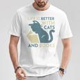 Life Is Better With Cats And Books T-Shirt Unique Gifts Life Is Better With Cats And Books T-Shirt Unique Gifts