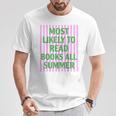 Most Likely To Read Books All Summer Teacher Last Day T-Shirt Unique Gifts