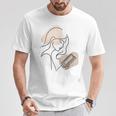 Line Art Abstract Minimalist Minimal For Book Lover Women T-Shirt Unique Gifts