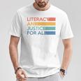 Literacy And Justice For All Reading Book Club Librarian Premium Tri-Blend T-Shirt Unique Gifts