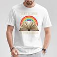 Take A Look It In A Book Retro Rainbow Reading Teacher T-Shirt Unique Gifts Take A Look It In A Book Retro Rainbow Reading Teacher T-Shirt Unique Gifts