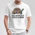 I Love Turtles Easily Distracted By Turtles And Books Nerds T-Shirt Unique Gifts