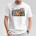 Mr Men Little Miss Retro Colourful Comic Book Scene T-Shirt Unique Gifts
