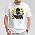 Mystic Cat With Spell Book Candle Flowers Witchcore Men Women Kids T-Shirt Unique Gifts Mystic Cat With Spell Book Candle Flowers Witchcore Men Women Kids T-Shirt Unique Gifts
