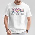 Peace Love Books Pastel Reading Heart Art For Book Lovers T-Shirt Unique Gifts Peace Love Books Pastel Reading Heart Art For Book Lovers T-Shirt Unique Gifts