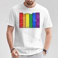 Pride Flag Books Bookish Rainbow Queer Reader Gay Writer T-Shirt Unique Gifts