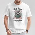 Well Read & Slightly Feral Raccoon Book Women T-Shirt Unique Gifts Well Read & Slightly Feral Raccoon Book Women T-Shirt Unique Gifts