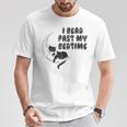 I Read Past My Bedtime Reading Cat Book Lover T-Shirt Unique Gifts