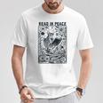Read In Peace Book Lover Bookworm Skeleton Book Lover T-Shirt Unique Gifts