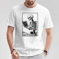 The Reader Tarot Card Skeleton Reading Book Books T-Shirt Unique Gifts The Reader Tarot Card Skeleton Reading Book Books T-Shirt Unique Gifts