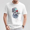 Reading Read Books Reader Nerd Cartoon Astronaut Moon T-Shirt Unique Gifts