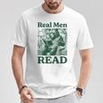 Real Men Read Cute Bear Tea Book Lover Men Boys Reading Premium Tri-Blend T-Shirt Unique Gifts