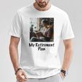 My Retirement Plan Cat Lover Wine Drinker Book Reader T-Shirt Unique Gifts