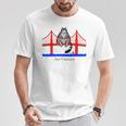 San Francisco Cat Golden Gate Bridge Book Lover Vintage T-Shirt Unique Gifts