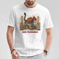 San Francisco Cat Tshirt Golden Gates Bridge Reading Books T-Shirt Unique Gifts
