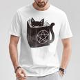 SataniCat Pentagram Cat Satan Demon Necronomicon Book Lover T-Shirt Unique Gifts