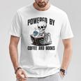 Skeleton Reading Book With Coffee T-Shirt Unique Gifts