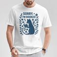 Sorry I'm Booked Cat Reading Book Boho Flowers Vintage T-Shirt Unique Gifts