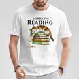 Sorry I'm Reading Calico Cat Book Lover T-Shirt Unique Gifts