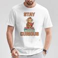 Stay Curious Monkey Reading Kids Book Lover Jungle Animal T-Shirt Unique Gifts