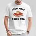 Tea Great Minds Drink Tea Apple Teacups Books T-Shirt Unique Gifts