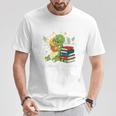 Unearth a Story Triceratops Dinosaur Reading Books Cute Dino Premium Tri-Blend T-Shirt Unique Gifts
