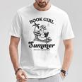Women's Book Girl Summer Reading Duck Retro Beach Vacation Bookworm T-Shirt Unique Gifts