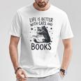 Women's Life Is Better With Cats And Books Cat T-Shirt Unique Gifts Women's Life Is Better With Cats And Books Cat T-Shirt Unique Gifts