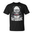 1st Grade Back To School Panda Book Reader Teacher Heart T-Shirt