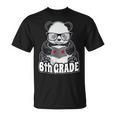 6th Grade Back To School Panda Book Reader Teacher Heart T-Shirt