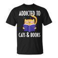 Addicted To Cats And Books Orange Tabby Cat Men Women Kids T-Shirt Addicted To Cats And Books Orange Tabby Cat Men Women Kids T-Shirt