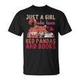 Animal Just A Girl Who Loves Red Pandas And Books Reading T-Shirt