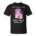 Anime Shirt Cat Lover Book Lover Reading Anime Lover T-Shirt
