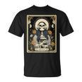 The Audiobook Girl Books Headphones Tarot Card Skeleton T-Shirt