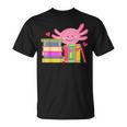 Axolotl Book Reading Librarian English Teacher For Men Women Kids T-Shirt