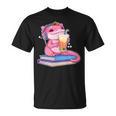 Axolotl With Strawberry Matcha And Books T-Shirt