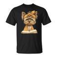 Baby Tiger Open Book Reading Graphic Portrait Round Glasses T-Shirt Baby Tiger Open Book Reading Graphic Portrait Round Glasses T-Shirt