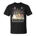 Beautiful Floral Open Book Teacher Men Women T-Shirt
