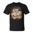 Book & Autumn Fall Lover Bookworm Hello Fall Bookish Reading T-Shirt
