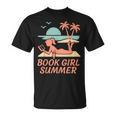 Book Girl Summer Book Reading Retro Sunset T-Shirt