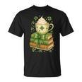 Book Lover St Patricks Day Teacher Cosy Librarycore T-Shirt