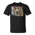 Book Nerd Vintage Floral Aesthetic Leopard Print T-Shirt