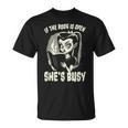 If The Book Is Open She's Busy Witch Goth Girl Loves To Read T-Shirt