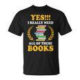 Book Reading Books Library Reading Rat Bookworm T-Shirt