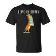 Book Reading Giraffe I Love My Library T-Shirt