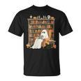 Bookish Ghost Haunted Library Cat Bookworm Book Lover T-Shirt