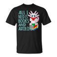 Books And Axolotl Kawaii Animal Axolotls Lover Owner Graphic T-Shirt