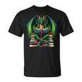 Books Dragon Reading Book T-Shirt Books Dragon Reading Book T-Shirt