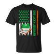 Books US American Flag One Lucky Librarian St Patrick's Day For Women Kids Men T-Shirt
