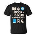 Booktrovert Introvert Reader Library Card Coffee Books T-Shirt